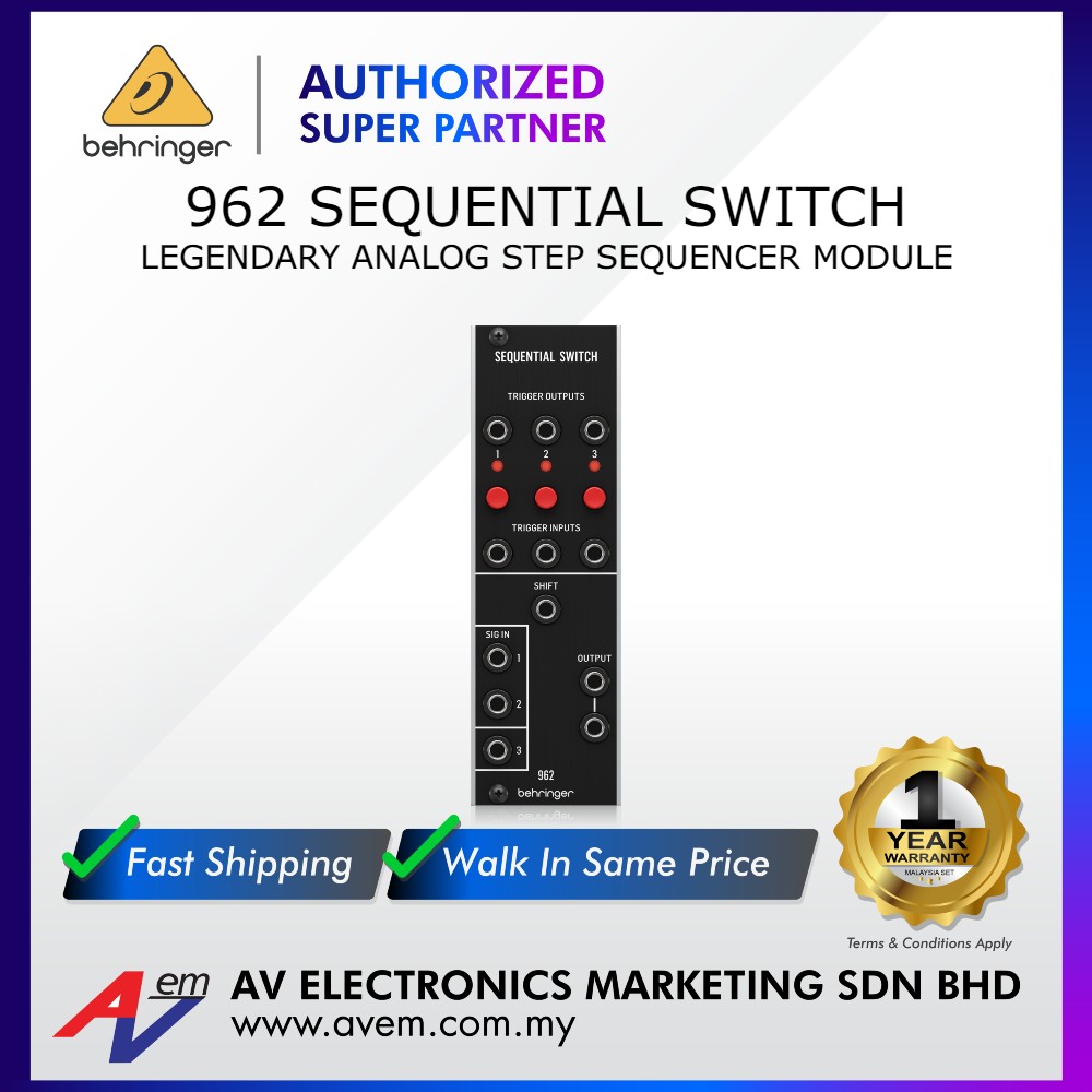 BEHRINGER 962 SEQUENTIAL SWITCH Legendary Analog CV Multiplexer Module